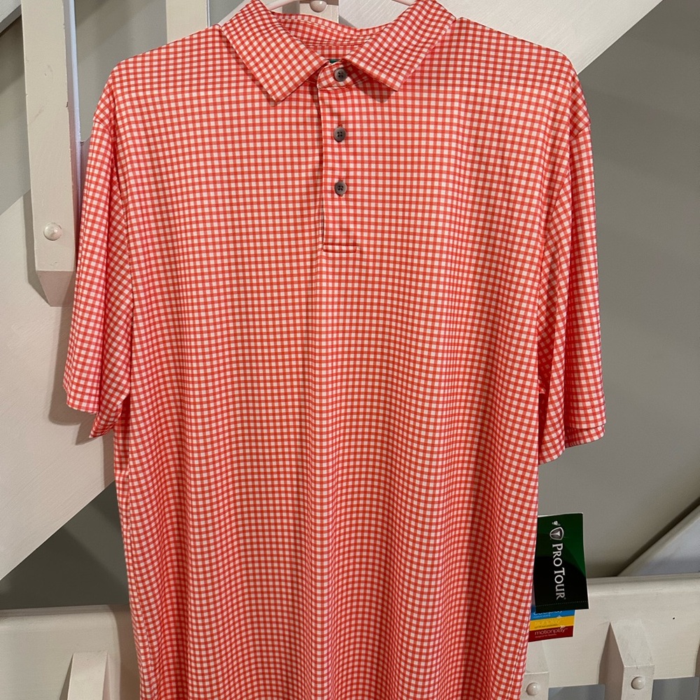 Red Polo Shirt with Lightweight Performance Fabric